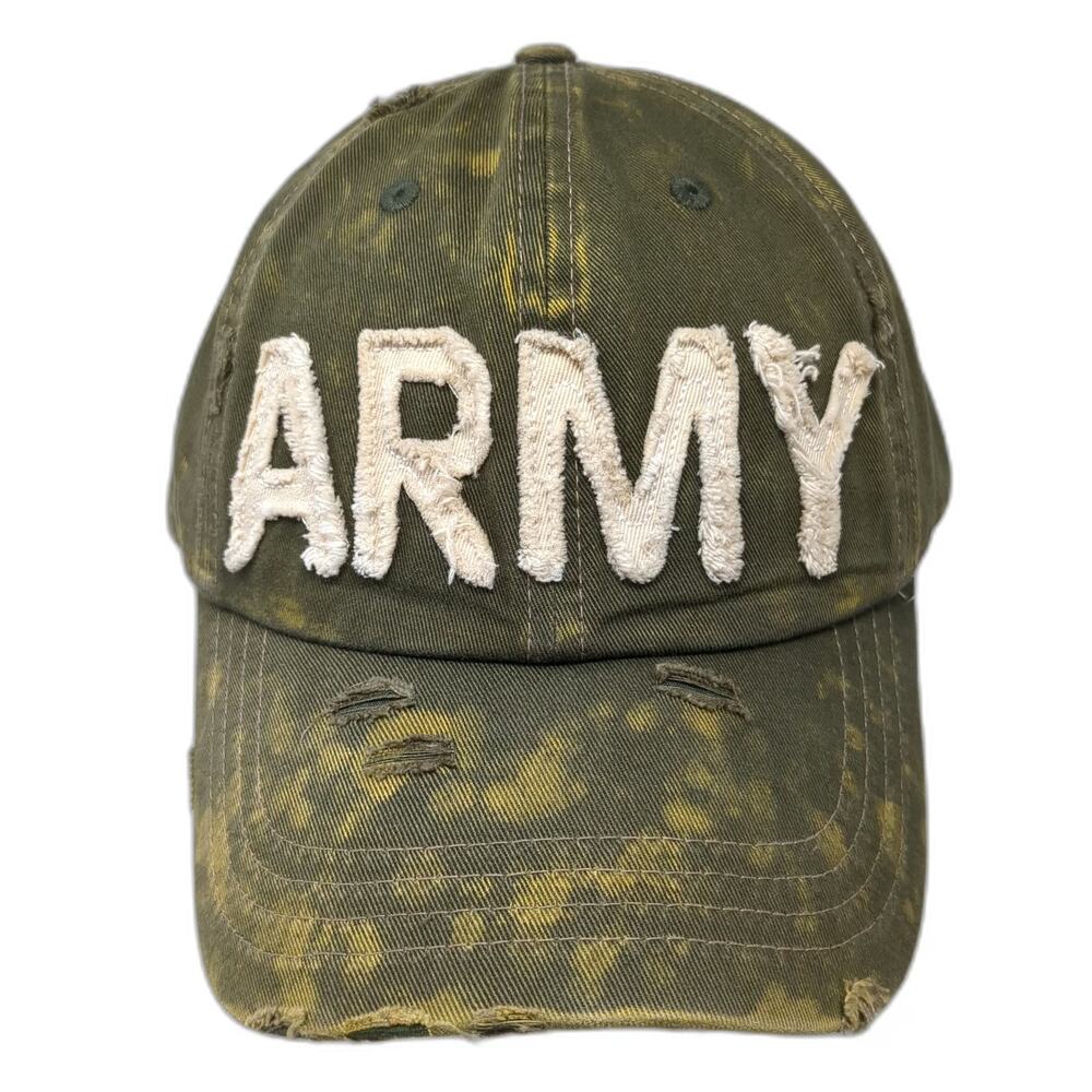 KBETHOS Baseball Cap Green One Size Distressed Army Cotton Slideback Hat